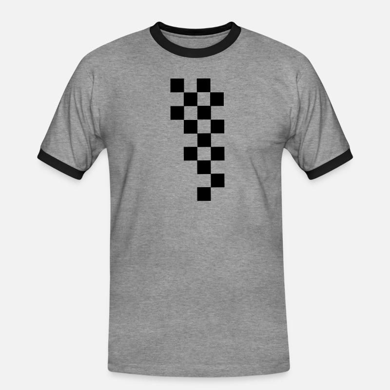 RACING FLAG - Männer Kontrast-T-Shirt - Grau meliert/Schwarz