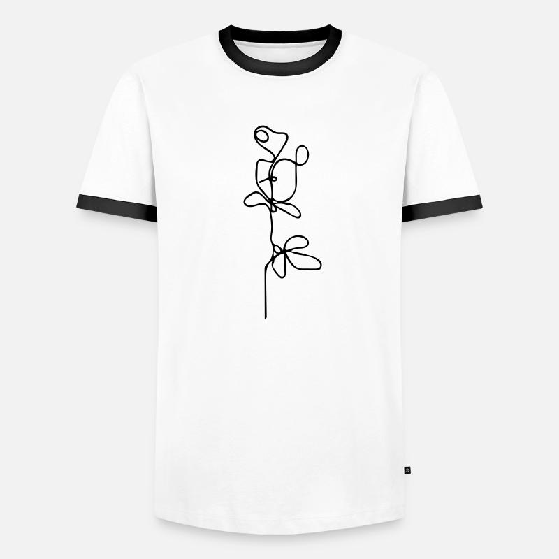 Blumengesicht Männer Kontrast-T-Shirt