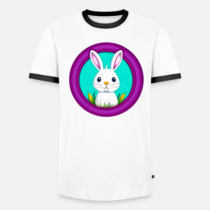 Rabbit White Purple Easter Men's Ringer Shirt