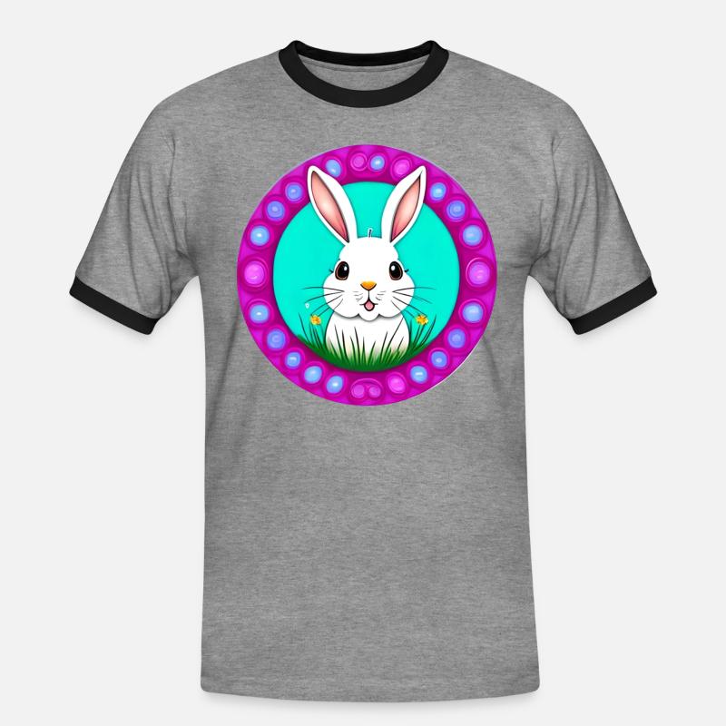 Easter with Easter - Men's Ringer Shirt - heather grey/black
