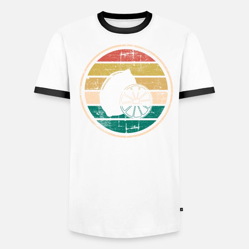 Lemon Fruit Lover Retro Lemonade Gift idea Men's Ringer Shirt