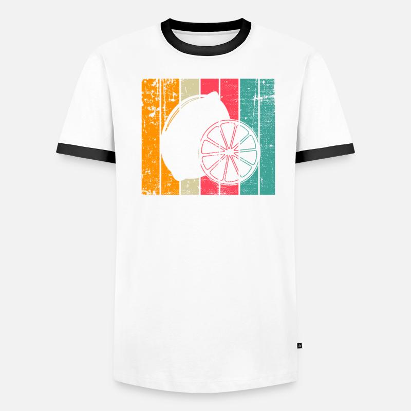 Lemon Fruit Lover Retro Lemonade Gift idea Men's Ringer Shirt