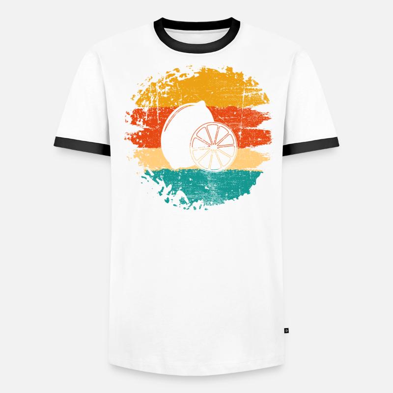 Lemon Fruit Lover Retro Lemonade Gift idea Men's Ringer Shirt