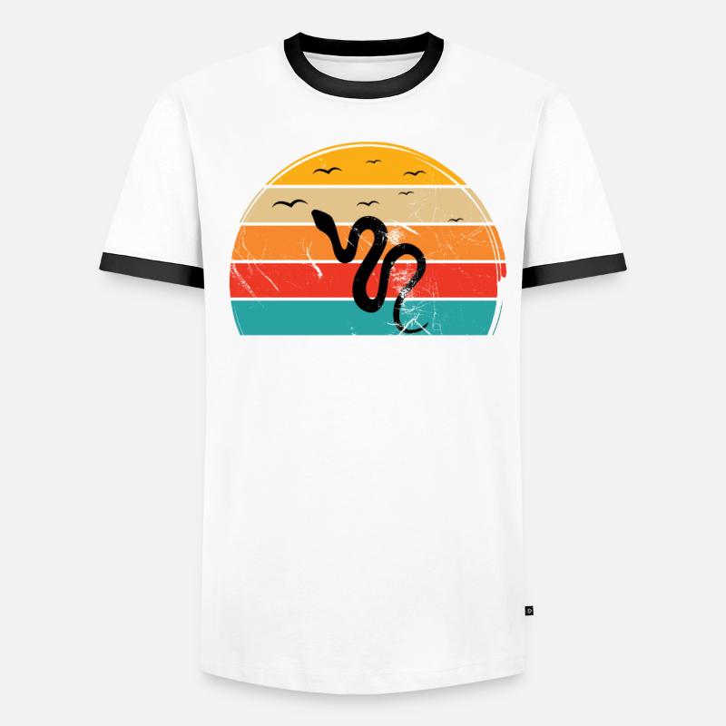 Snake Retro Reptile Python Idée cadeau T-shirt contrasté Homme