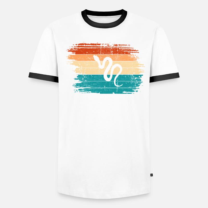 Snake Retro Reptile Python Idée cadeau T-shirt contrasté Homme