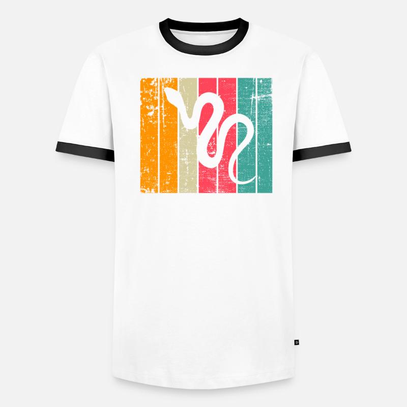 Snake Retro Reptile Python Idée cadeau T-shirt contrasté Homme