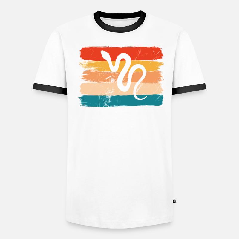 Snake Retro Reptile Python Idée cadeau T-shirt contrasté Homme