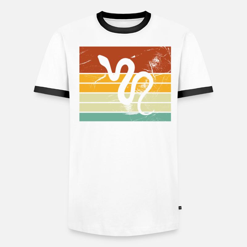 Snake Retro Reptile Python Idée cadeau T-shirt contrasté Homme