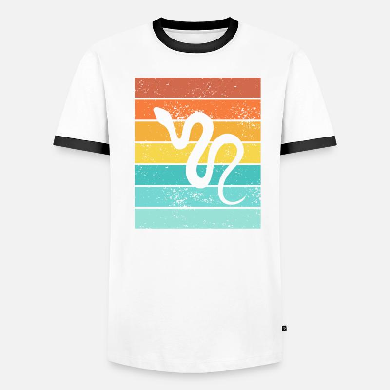Snake Retro Reptile Python Idée cadeau T-shirt contrasté Homme