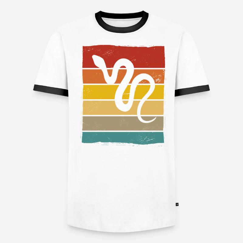 Snake Retro Reptile Python Idée cadeau T-shirt contrasté Homme