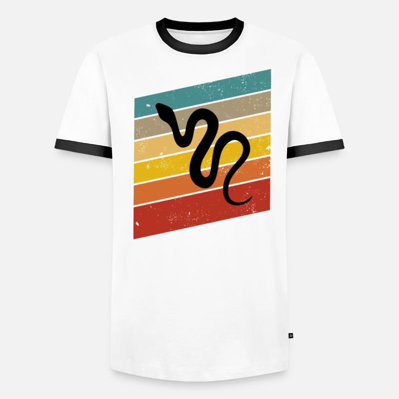 Snake Retro Reptile Python Idée cadeau T-shirt contrasté Homme