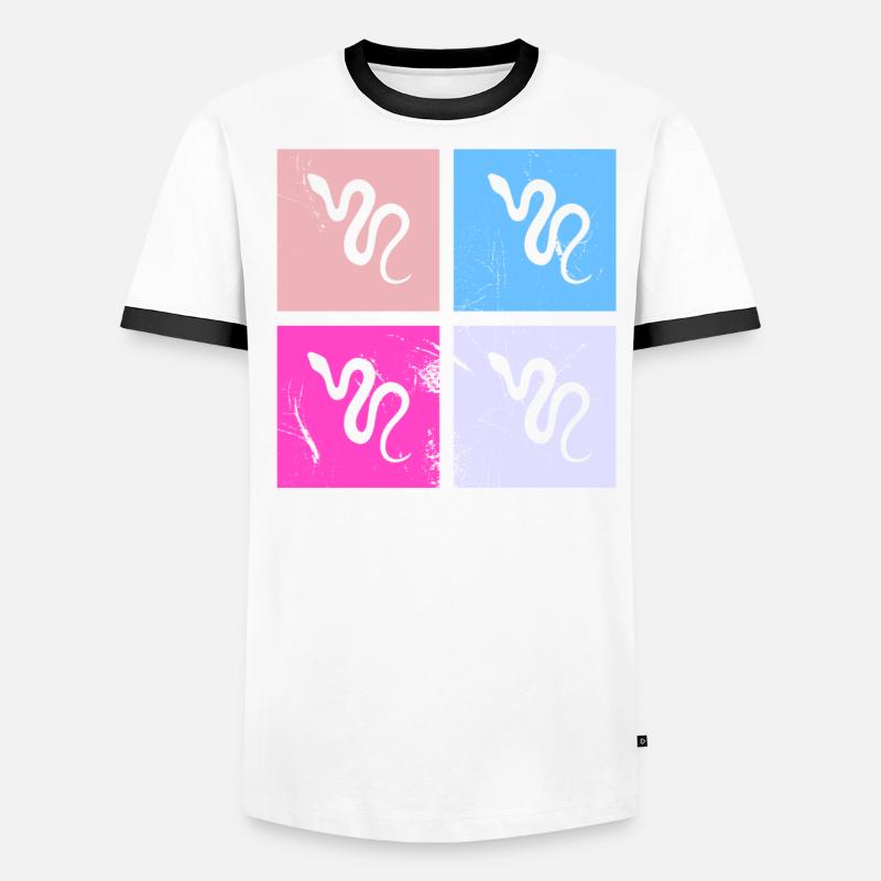 Snake Retro Reptile Python Idée cadeau T-shirt contrasté Homme