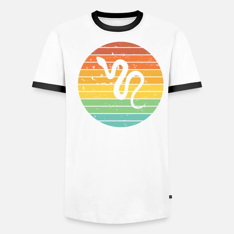 Snake Retro Reptile Python Gift idea Männer Kontrast-T-Shirt