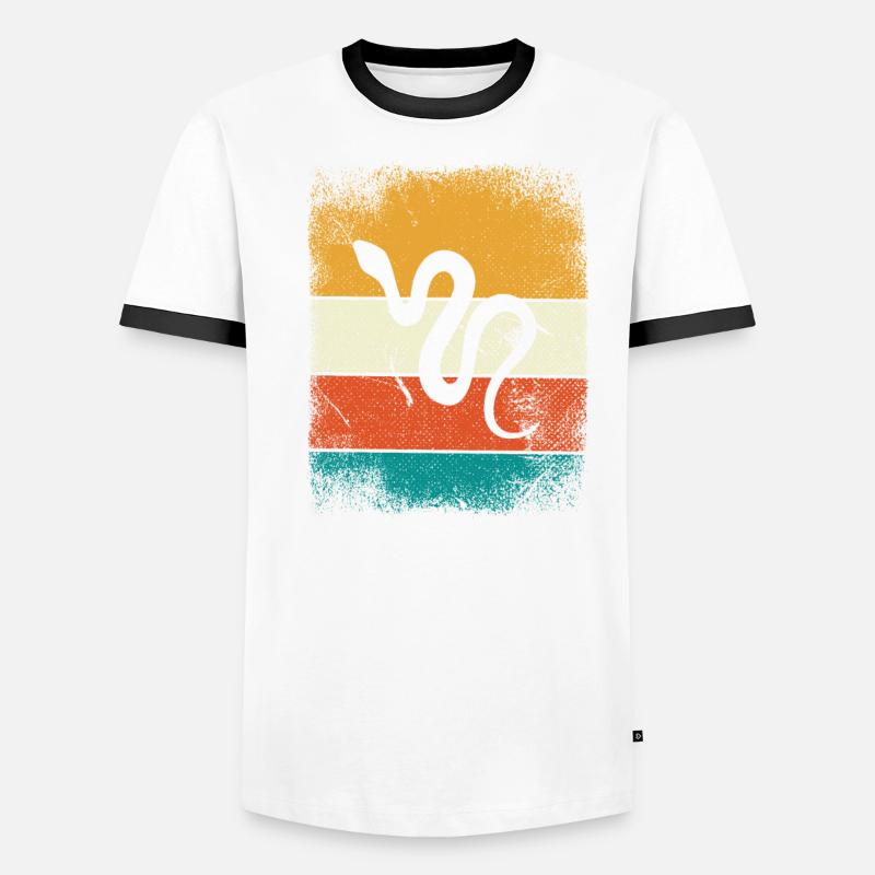 Snake Retro Reptile Python Idée cadeau T-shirt contrasté Homme
