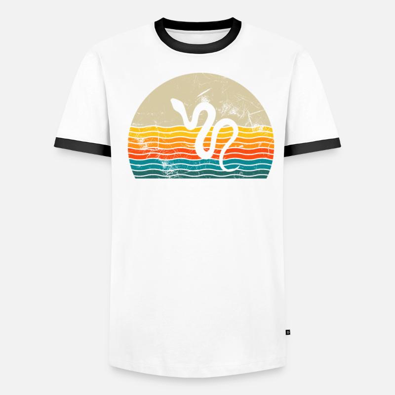 Snake Retro Reptile Python Idée cadeau T-shirt contrasté Homme