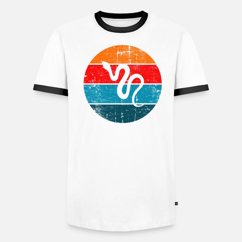 Snake Retro Reptile Python Idée cadeau T-shirt contrasté Homme