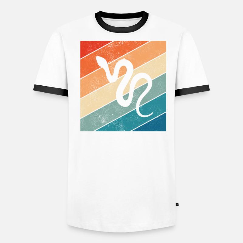 Snake Retro Reptile Python Idée cadeau T-shirt contrasté Homme