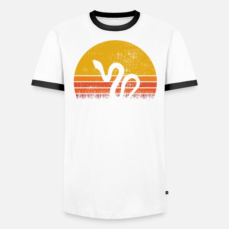 Snake Retro Reptile Python Idée cadeau T-shirt contrasté Homme