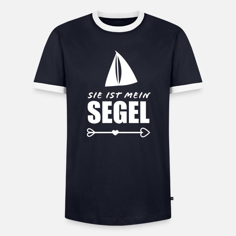 Sie ist mein Segel Partnerlook Ehemann Ehe Männer Kontrast-T-Shirt