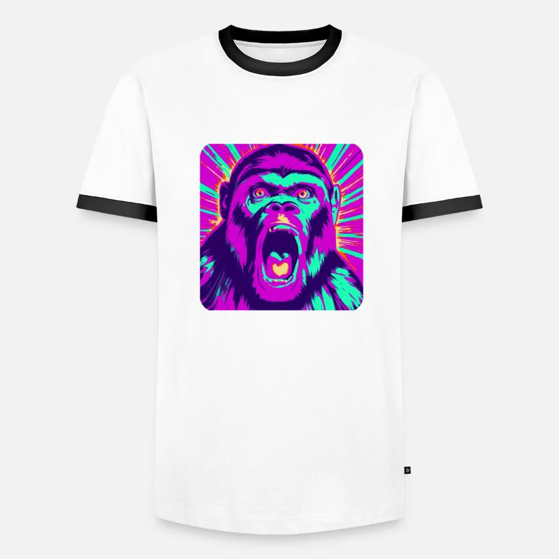 Explore the Abstract Monkey World Men's Ringer Shirt
