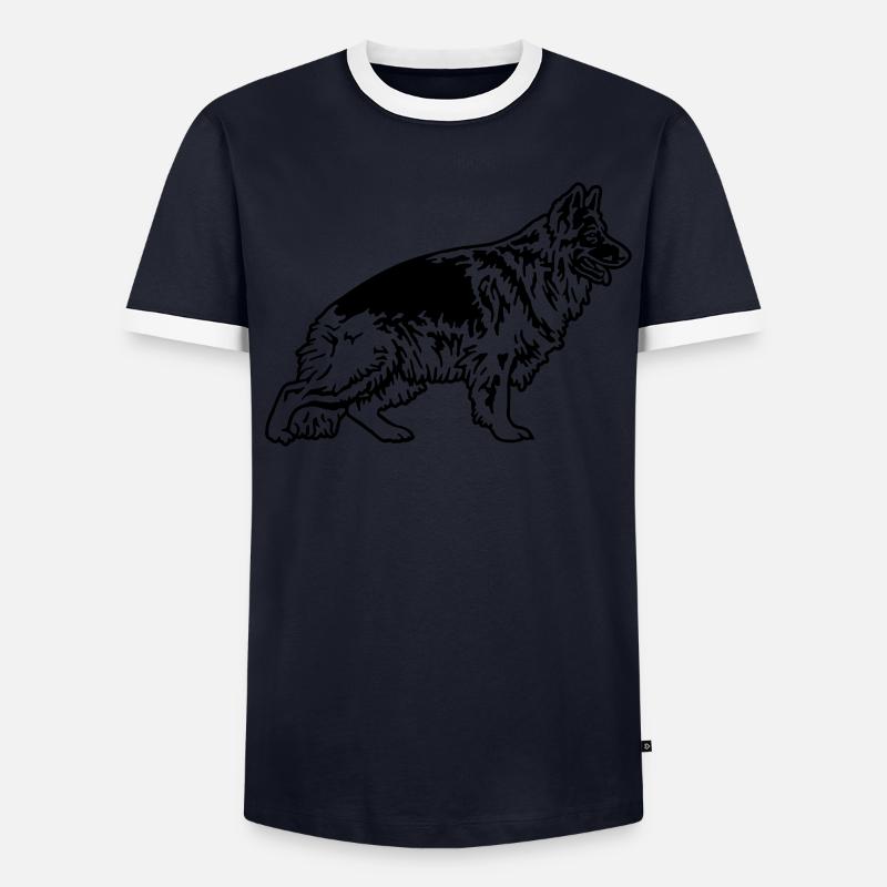 611 deutscher Schäferhund Langhaar Männer Kontrast-T-Shirt