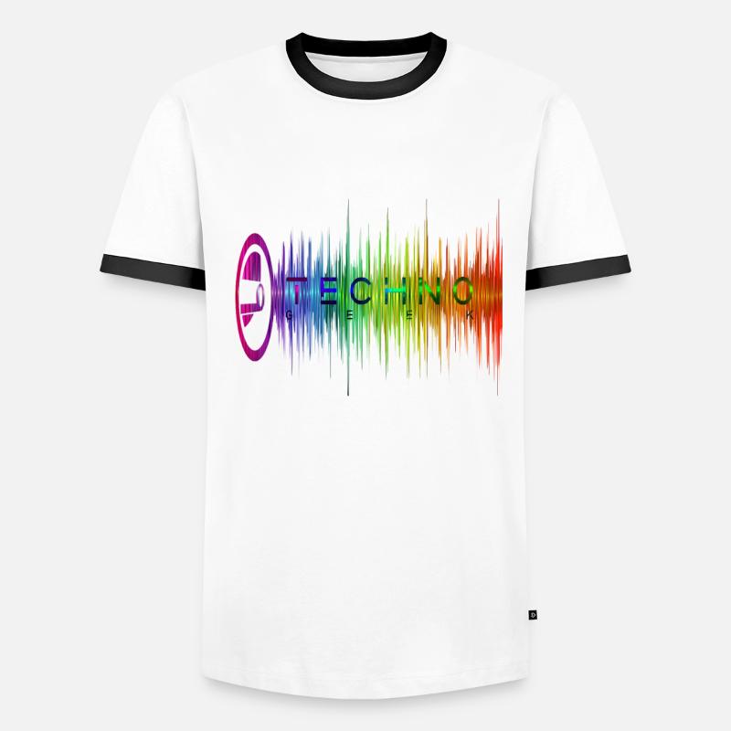 Techno Geek Equalizer Musique EDM colorée T-shirt contrasté Homme