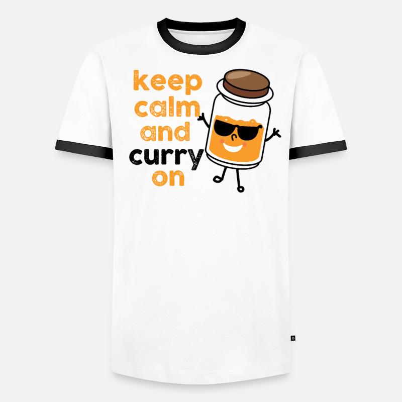 Keep Calm And Curry On Herb Pun Men's Ringer Shirt