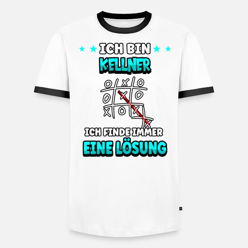 Ich bin Kellner ich finde immer eine Lösung Männer Kontrast-T-Shirt