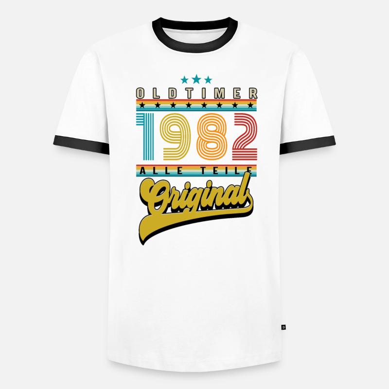 Anniversaire Oldtimer 1982 T-shirt contrasté Homme