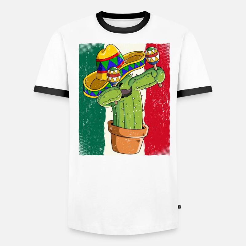 Dabbing Cactus mexicain Cinco de Mayo T-shirt contrasté Homme