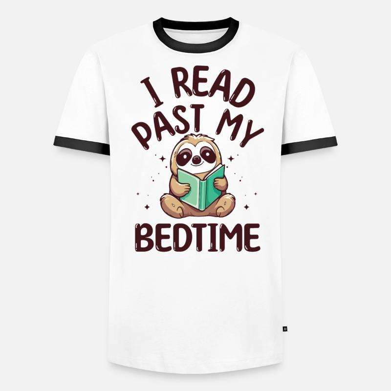 I read after bedtime read sloth Men's Ringer Shirt