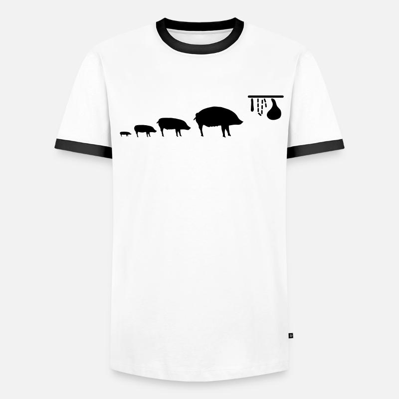 pig_evolution Männer Kontrast-T-Shirt