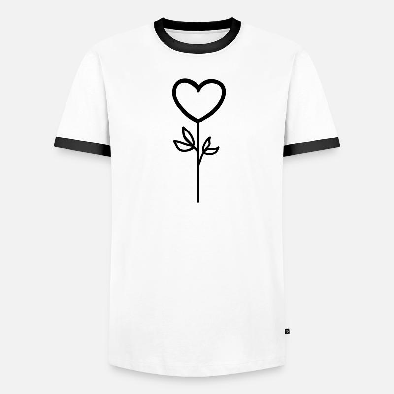 Fleur rose T-shirt contrasté Homme