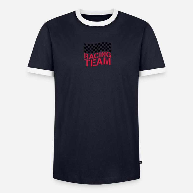 Racing Team Flag Design Männer Kontrast-T-Shirt