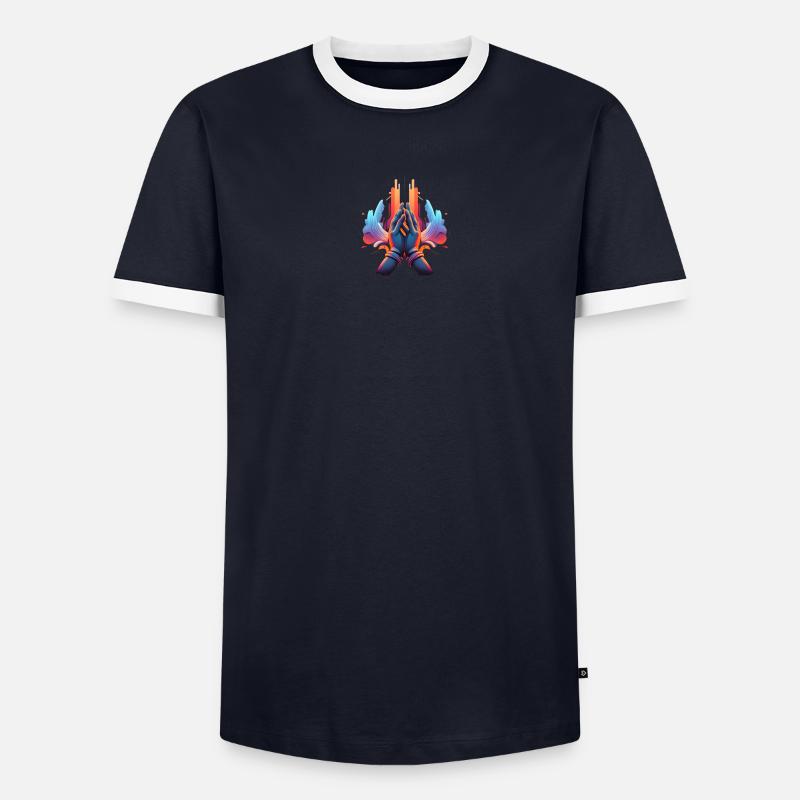Hand 2 Männer Kontrast-T-Shirt