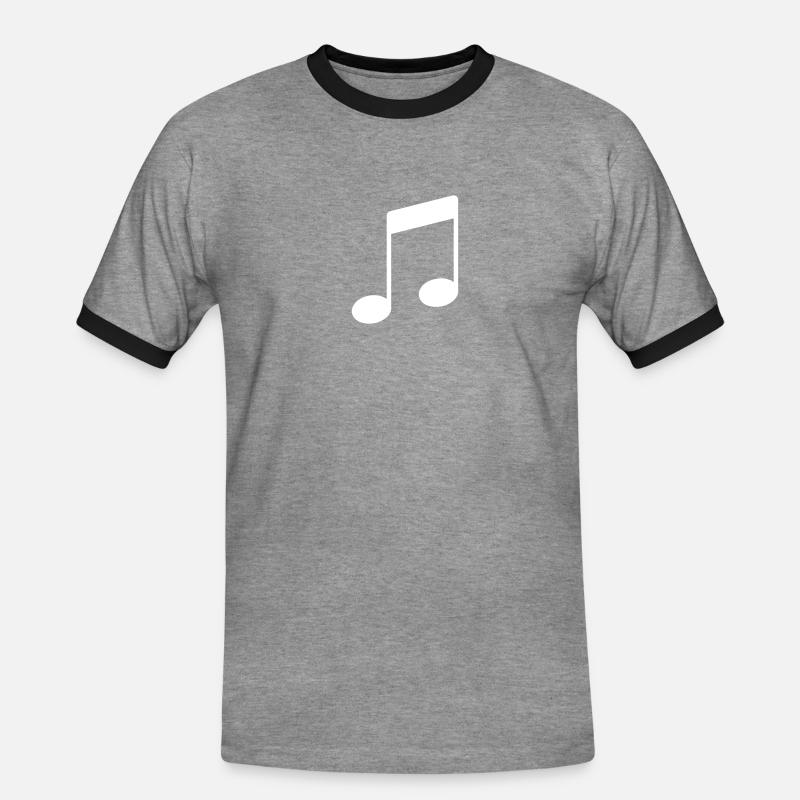 note_icon - Männer Kontrast-T-Shirt - Grau meliert/Schwarz