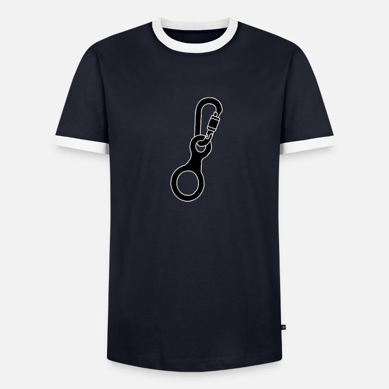 Karabiner Abseilachter 2 Männer Kontrast-T-Shirt
