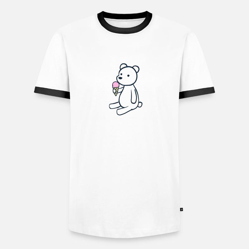 niedliches Eis Eisbär Männer Kontrast-T-Shirt