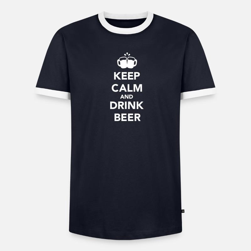 Keep calm and drink beer T-shirt contrasté Homme