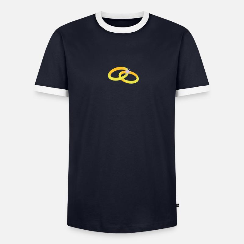 Ringe Männer Kontrast-T-Shirt