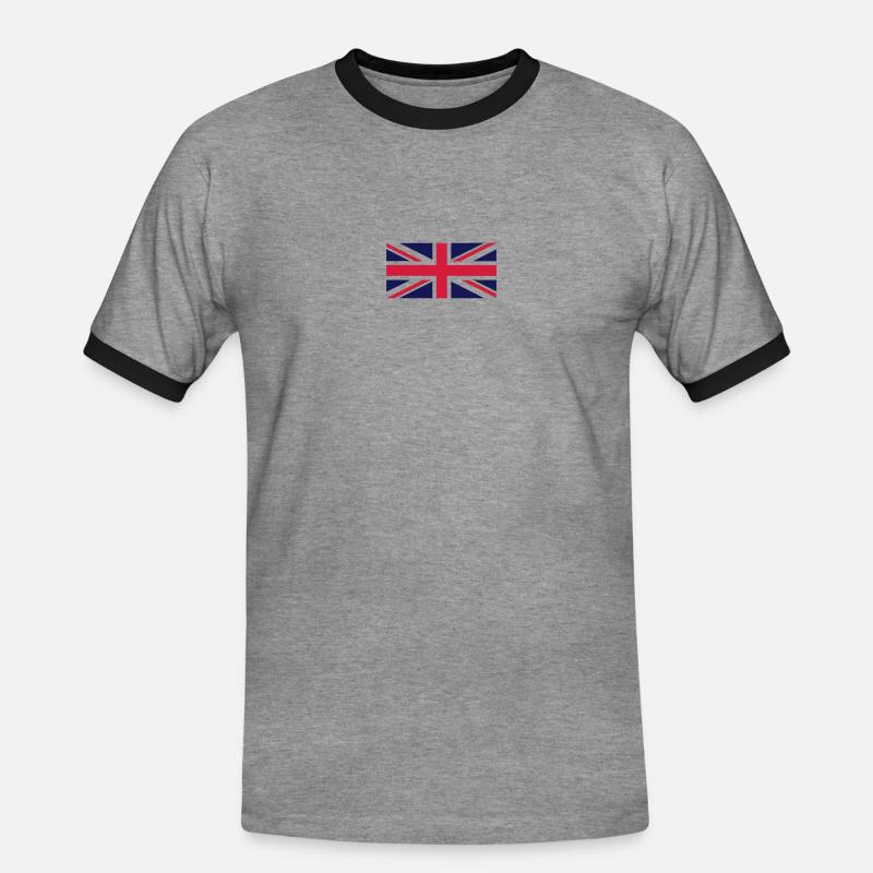 Union Jack - Men's Ringer Shirt - heather grey/black
