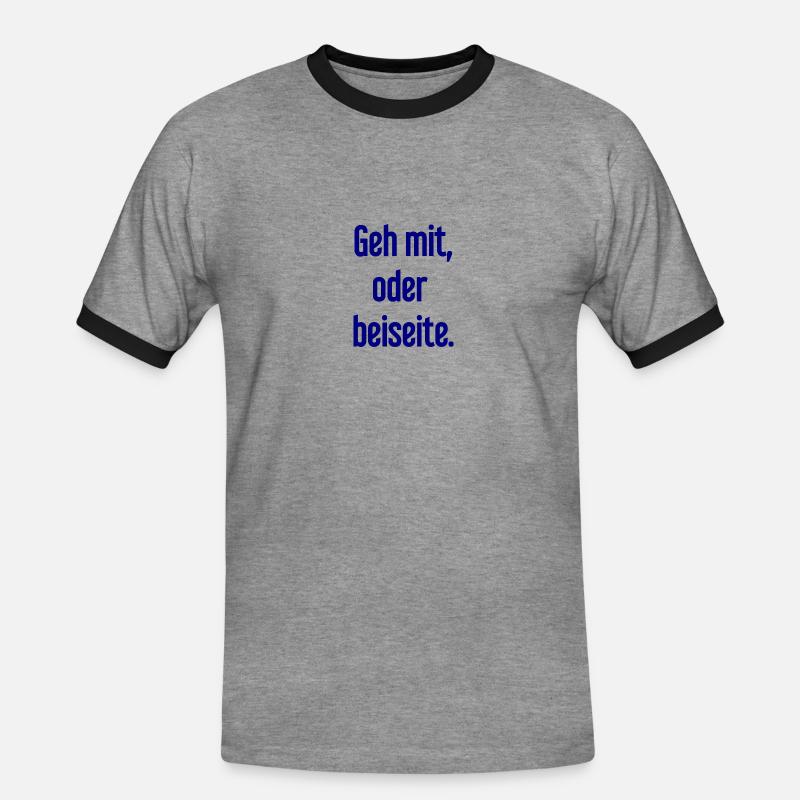 Geh mit oder beiseite - Männer Kontrast-T-Shirt - Grau meliert/Schwarz