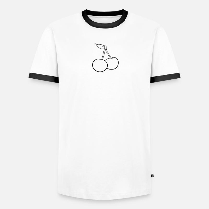 2 cerise feuille conception savoureuse T-shirt contrasté Homme