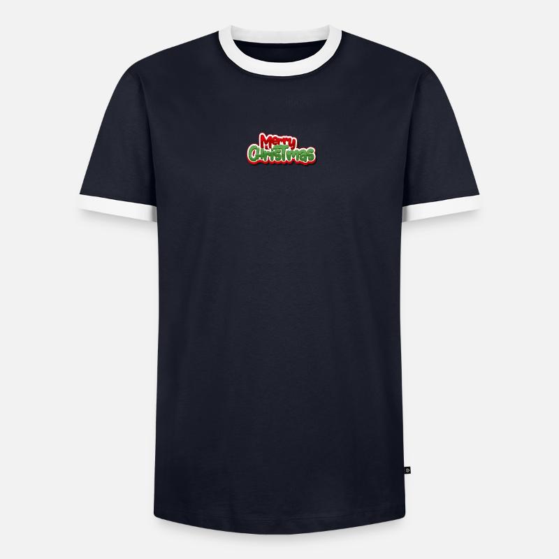 Joyeux Noël Graphique de script gras T-shirt contrasté Homme