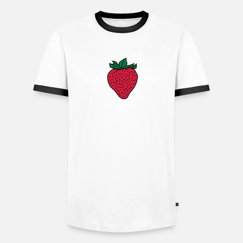 erdbeere Männer Kontrast-T-Shirt