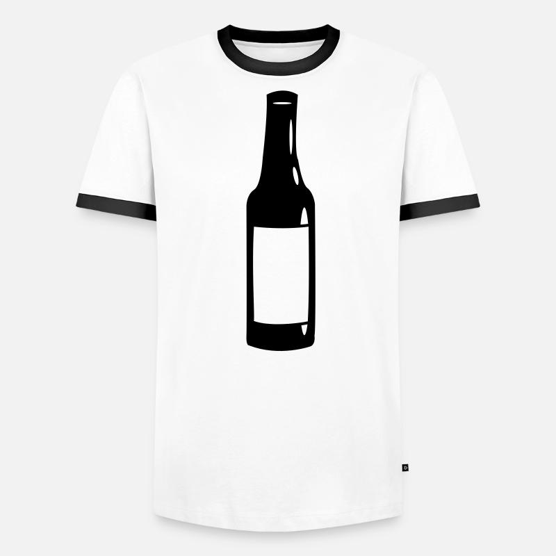Bier / Flasche Design Männer Kontrast-T-Shirt