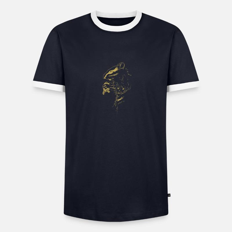 Illustrierte Designs mit Hörnchen Männer Kontrast-T-Shirt