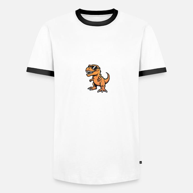 Dinosaurier T-Rex Cool Comic Männer Kontrast-T-Shirt