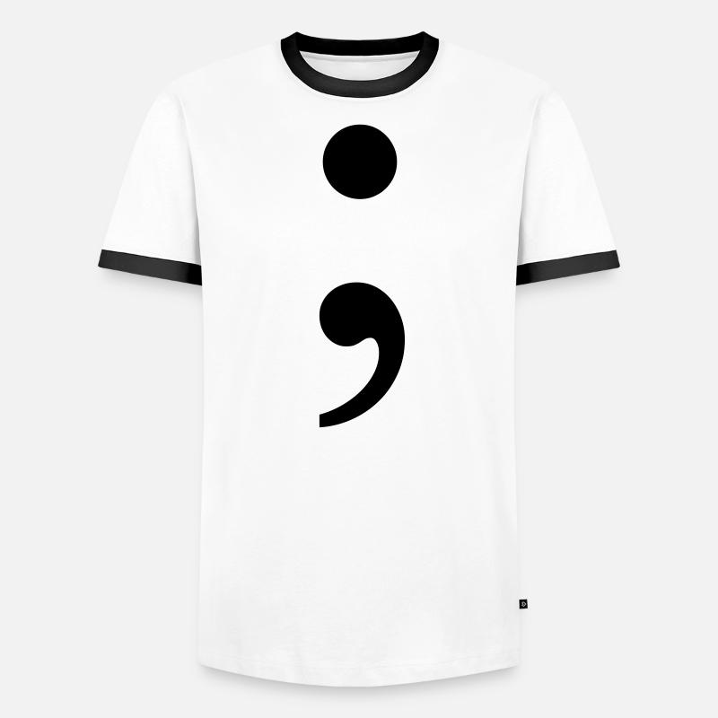 Point-virgule T-shirt contrasté Homme