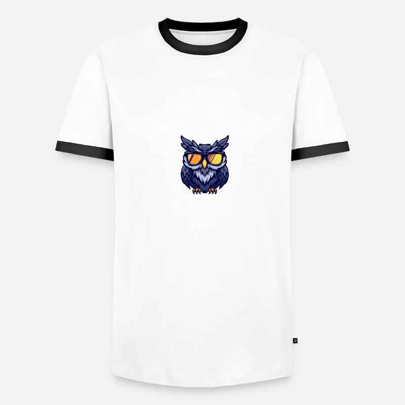 Eule Cool Comic Männer Kontrast-T-Shirt